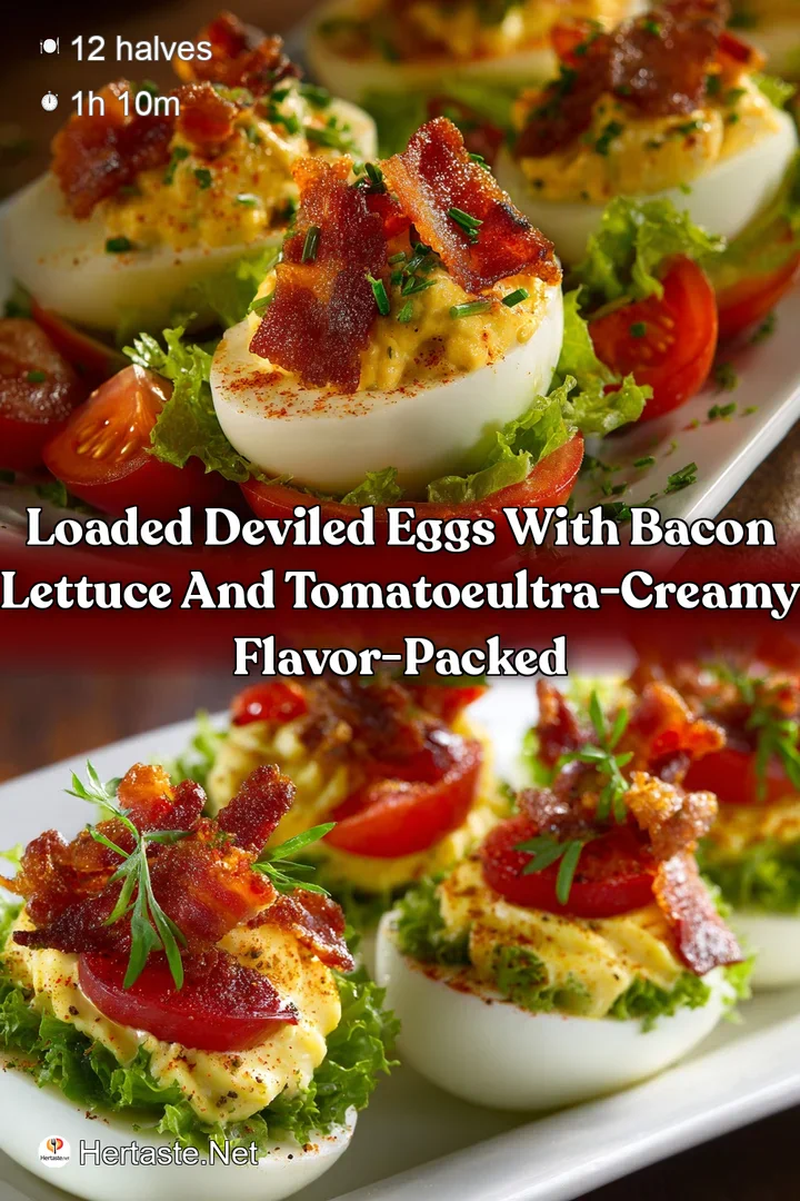 Loaded Deviled Eggs with Bacon Lettuce and TomatoeUltra-Creamy Flavor-Packed
