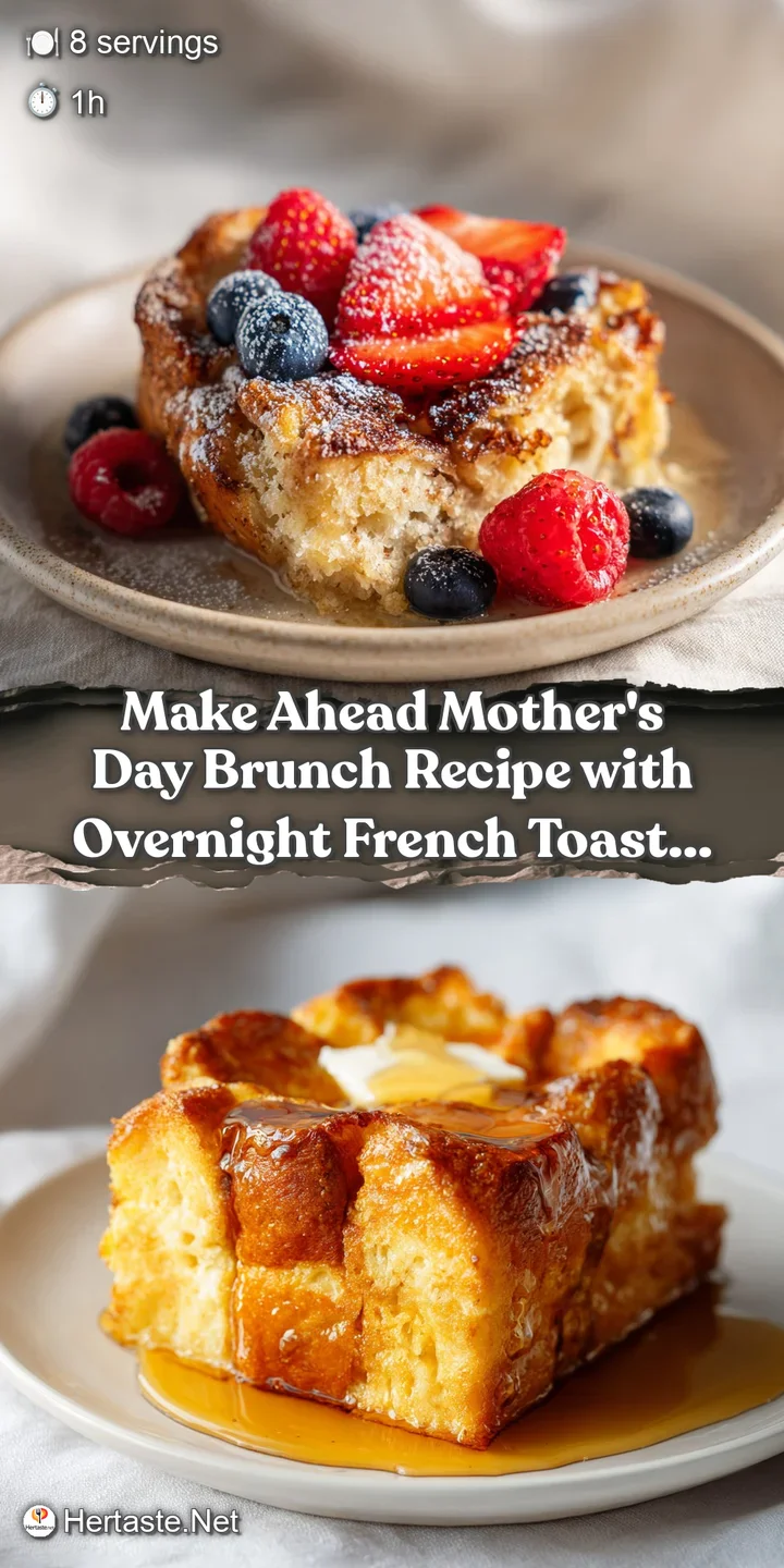 Close-up of a luscious French toast bake. The golden, caramelized crust hints at a soft, custardy center, sprinkled with s...