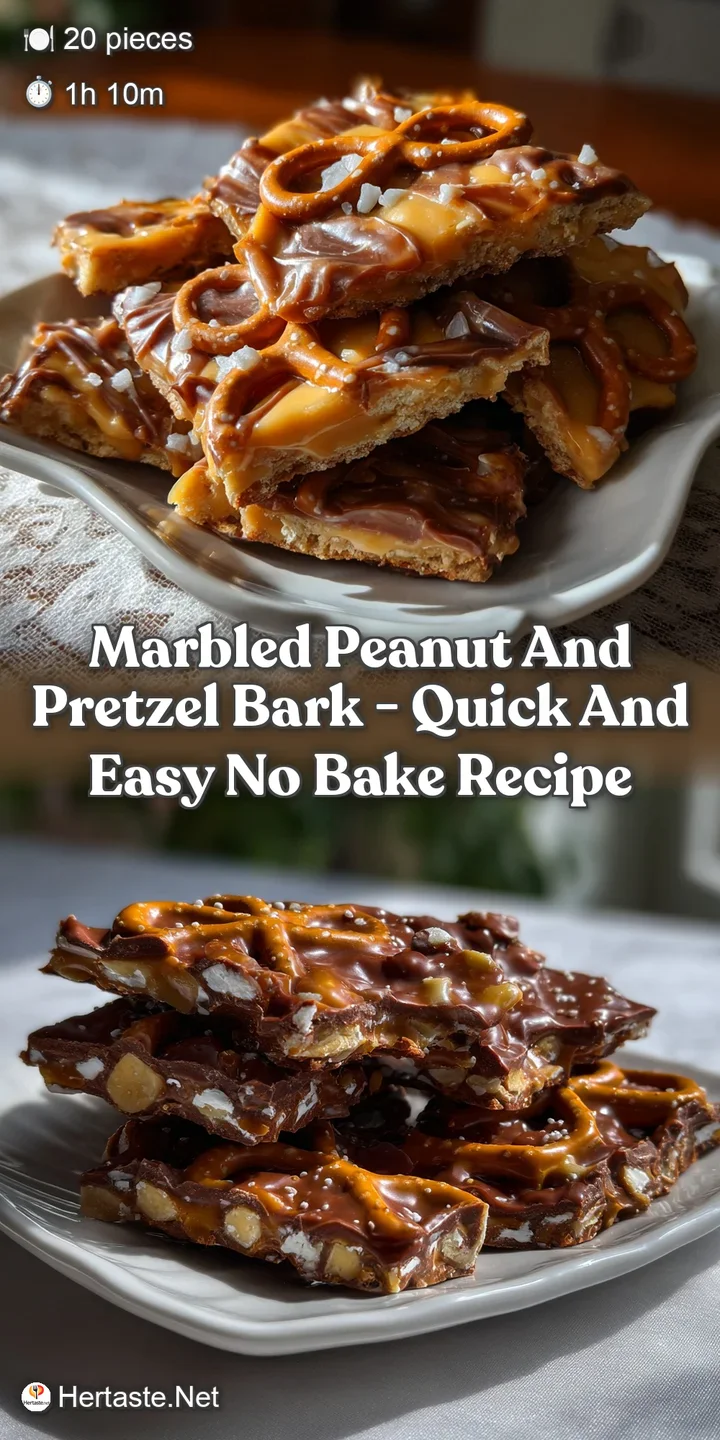 Marbled Peanut and Pretzel Bark - Quick and Easy No Bake Recipe