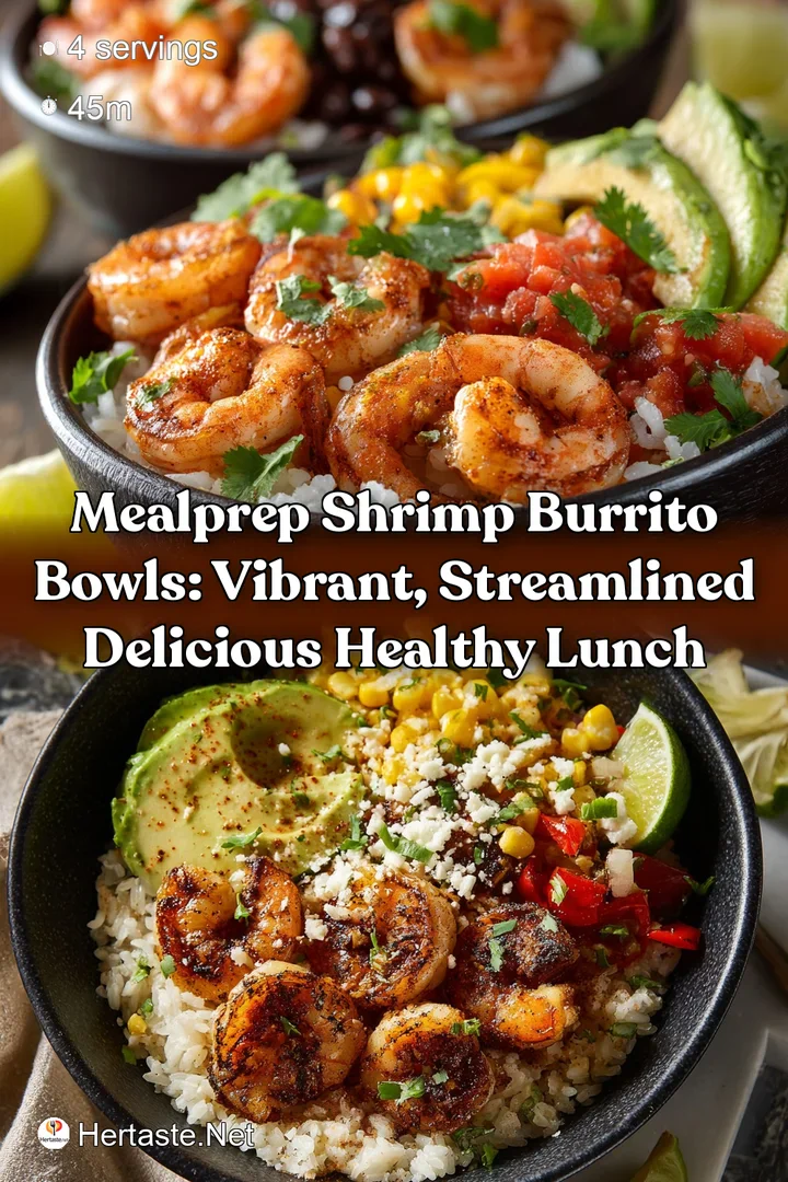 MealPrep Shrimp Burrito Bowls: Vibrant Streamlined Delicious Healthy Lunch
