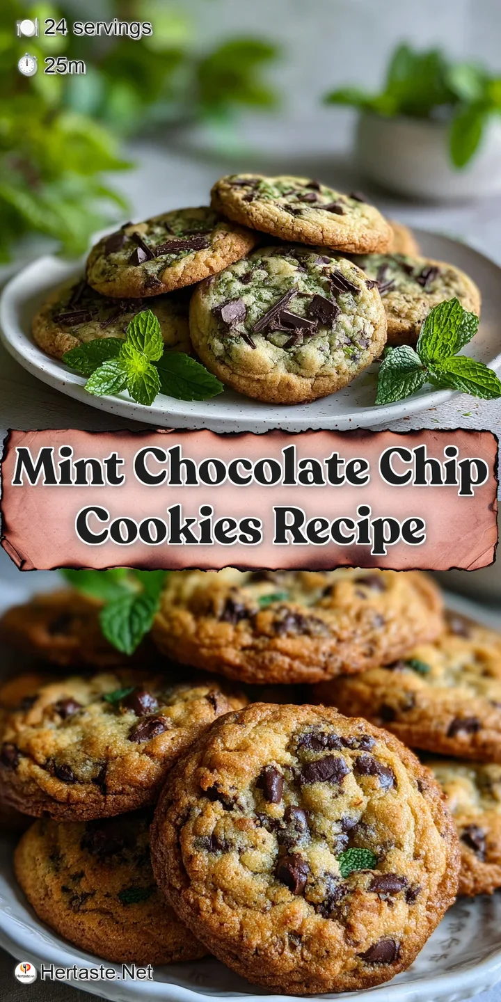 Close-up of a mint chocolate chip cookie, revealing gooey melted chocolate, speckled green mint, and a slight golden-brown...