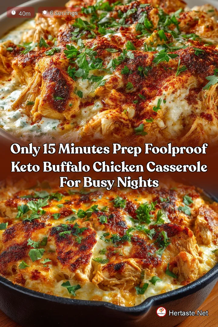 Only 15 Minutes Prep Foolproof Keto Buffalo Chicken Casserole for Busy Nights