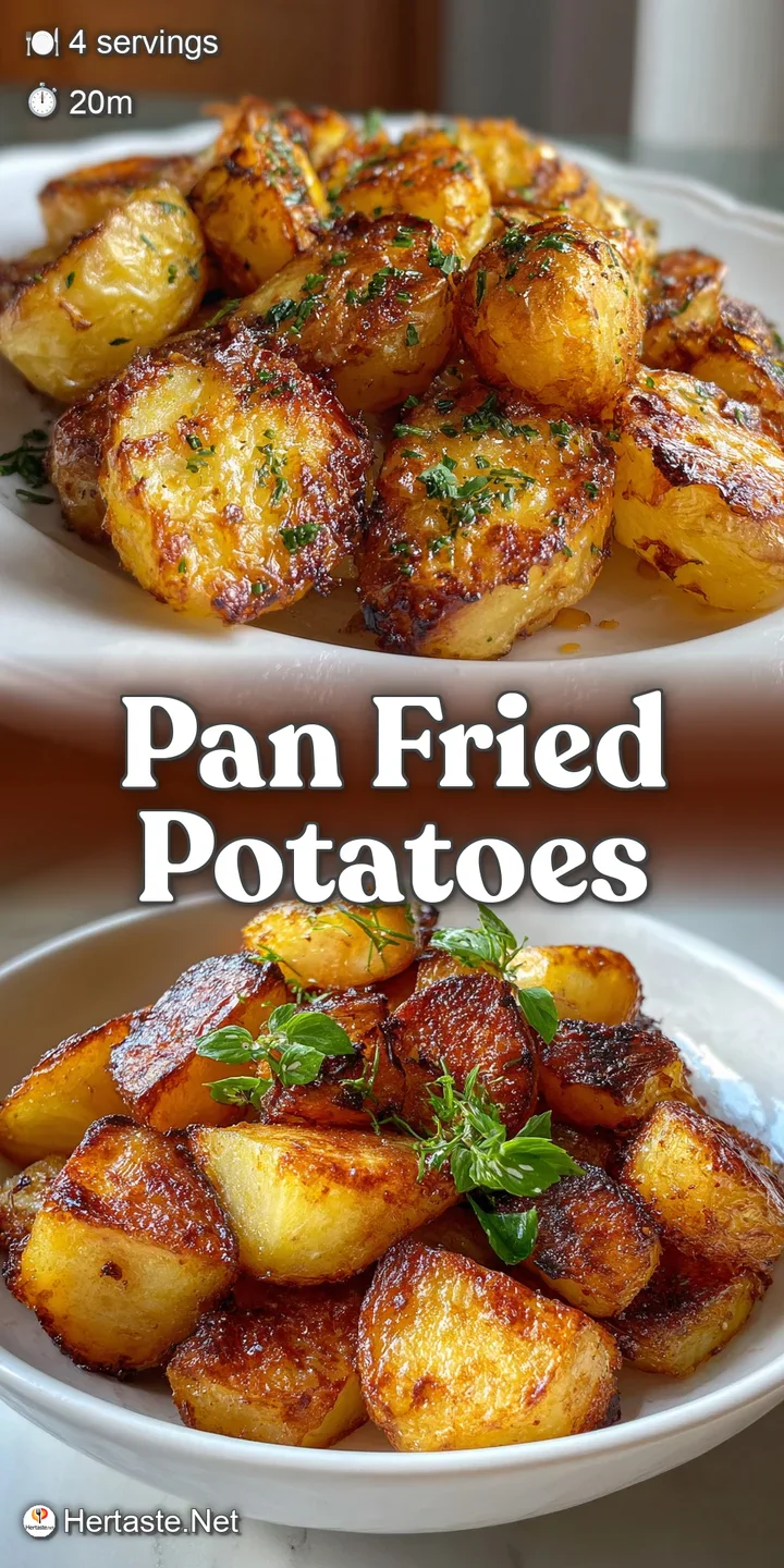 Appetizing close-up showcasing the golden-brown crust and fluffy interior of perfectly pan-fried potatoes; steaming hot.