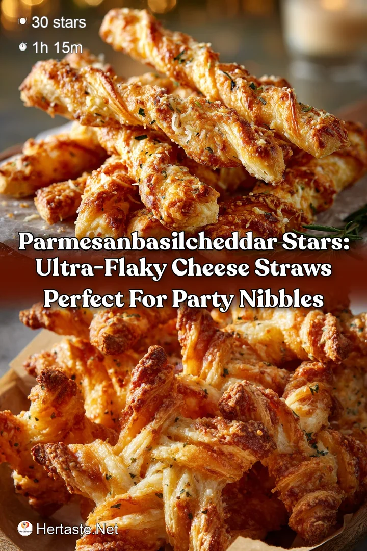 ParmesanBasilCheddar Stars: Ultra-Flaky Cheese Straws Perfect for Party Nibbles