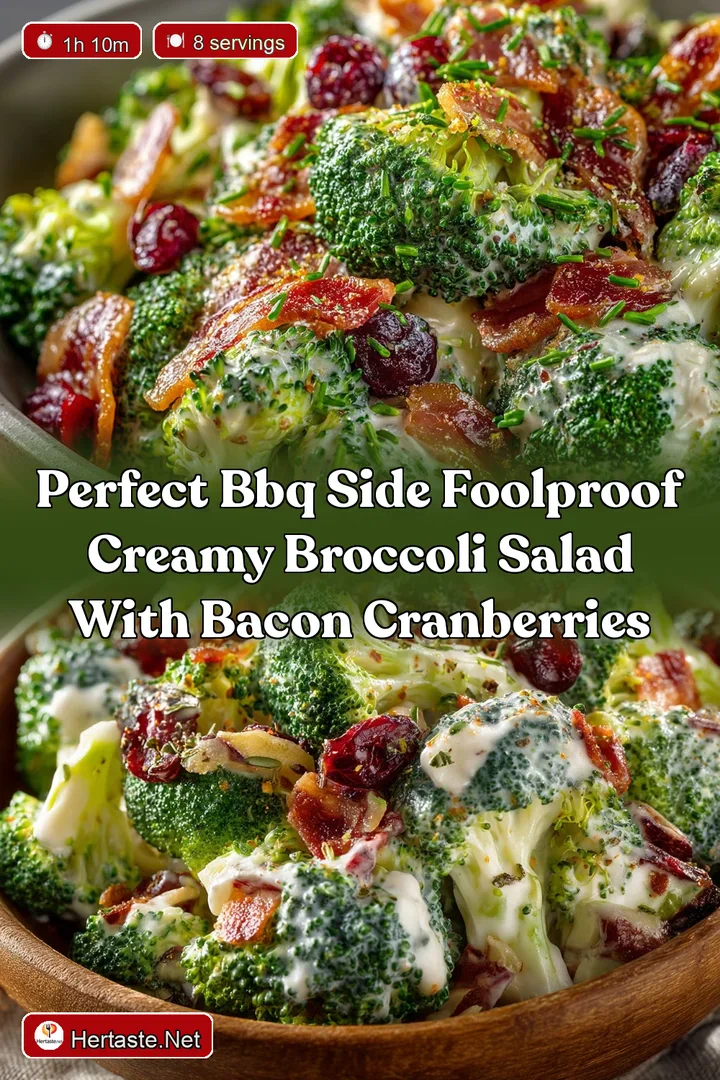 Perfect BBQ Side Foolproof Creamy Broccoli Salad with Bacon Cranberries