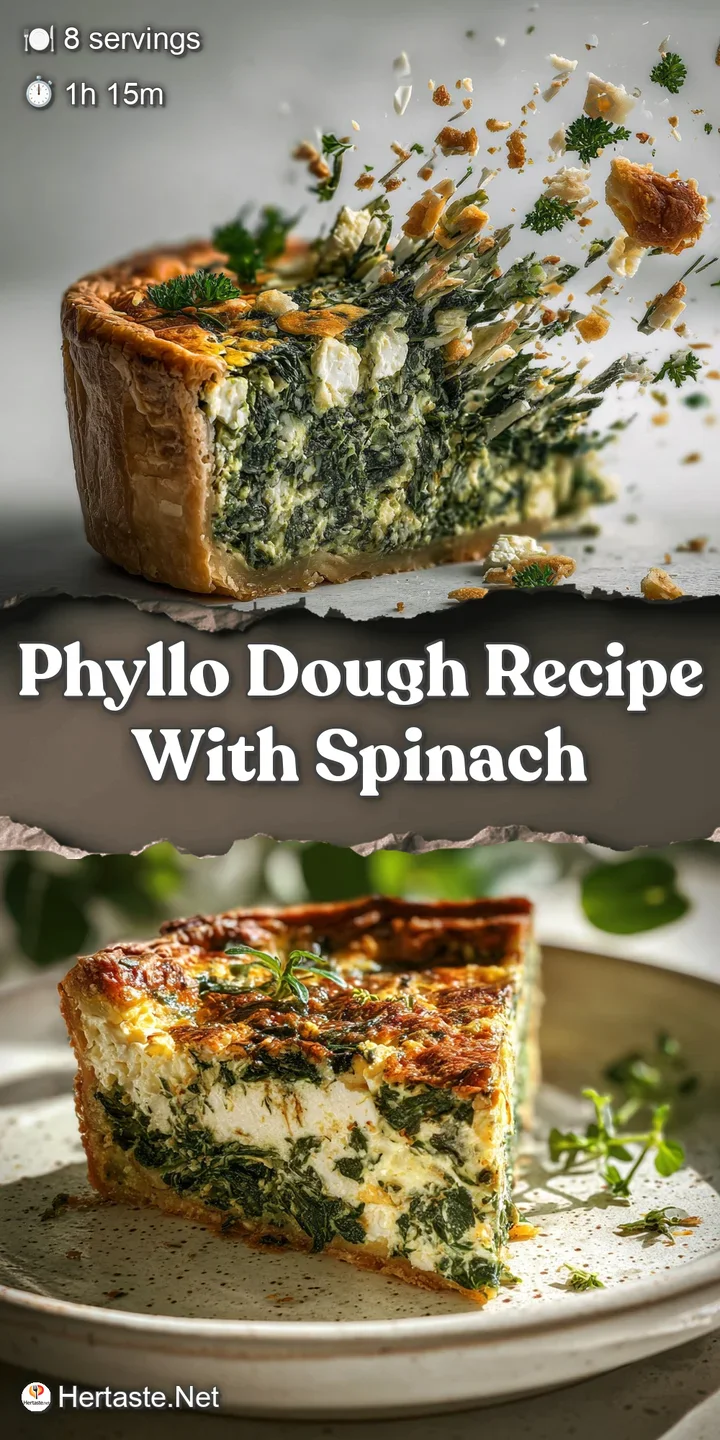 Up-close, the buttery, crackling crust of a spinach pie reveals a peek of the verdant, savory filling inside the baked dough.