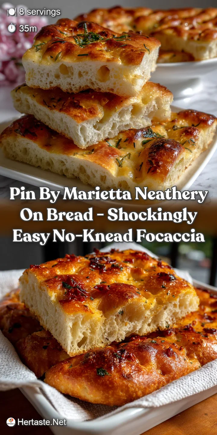 Pin by Marietta Neathery on Bread - Shockingly Easy No-Knead Focaccia