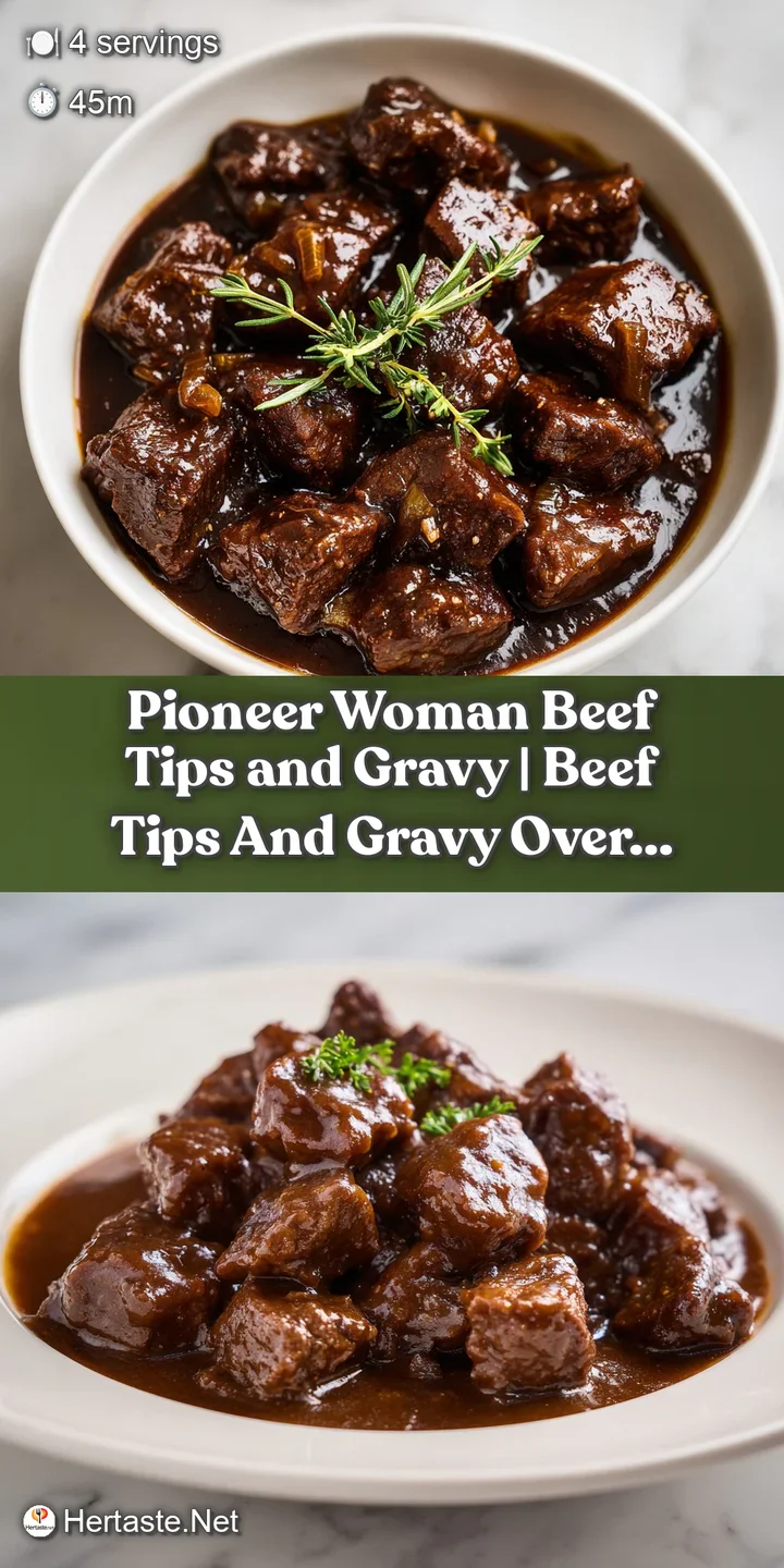 Extreme close-up of succulent, seared beef tips coated in a velvety brown gravy with steam rising from the plate.