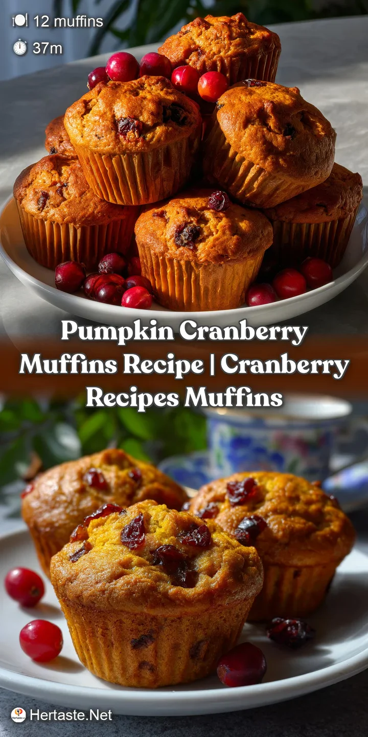 Close-up of a tender muffin, showcasing a moist interior with scattered cranberries, exhibiting a warm, inviting aroma and...