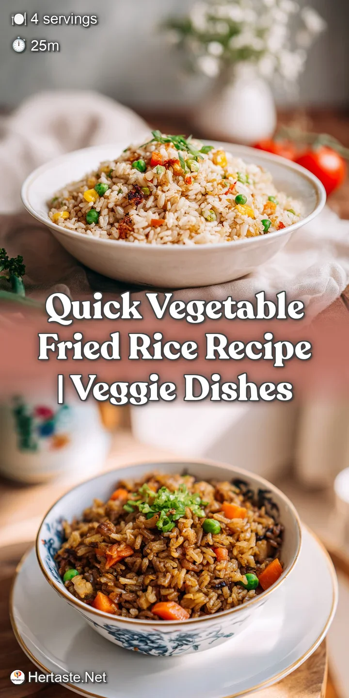 Close-up of glistening vegetable fried rice, showcasing the crisp textures and colorful mix of ingredients, with steam ris...