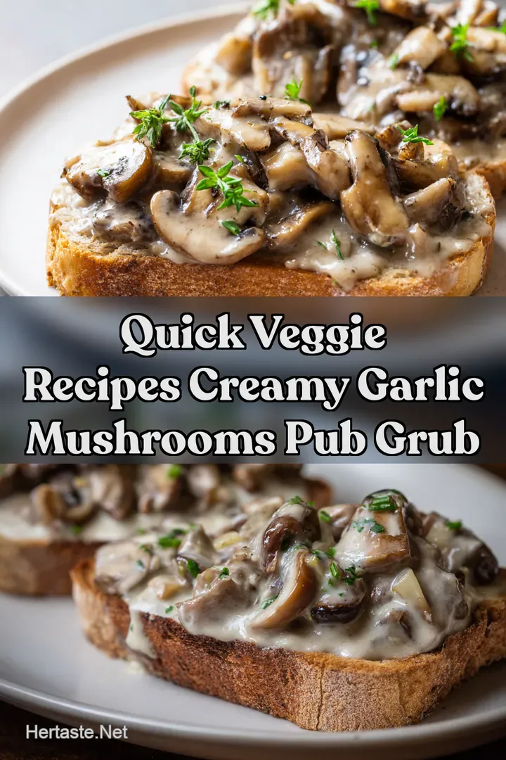 Quick Veggie Recipes Creamy Garlic Mushrooms Pub Grub