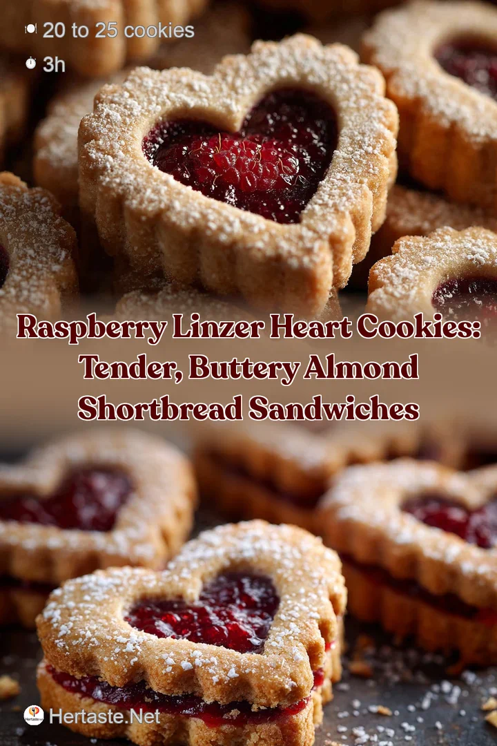 Raspberry Linzer Heart Cookies: Tender Buttery Almond Shortbread Sandwiches