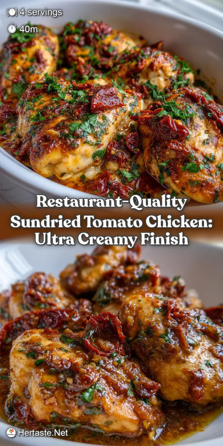 Restaurant-Quality Sundried Tomato Chicken: Ultra Creamy Finish