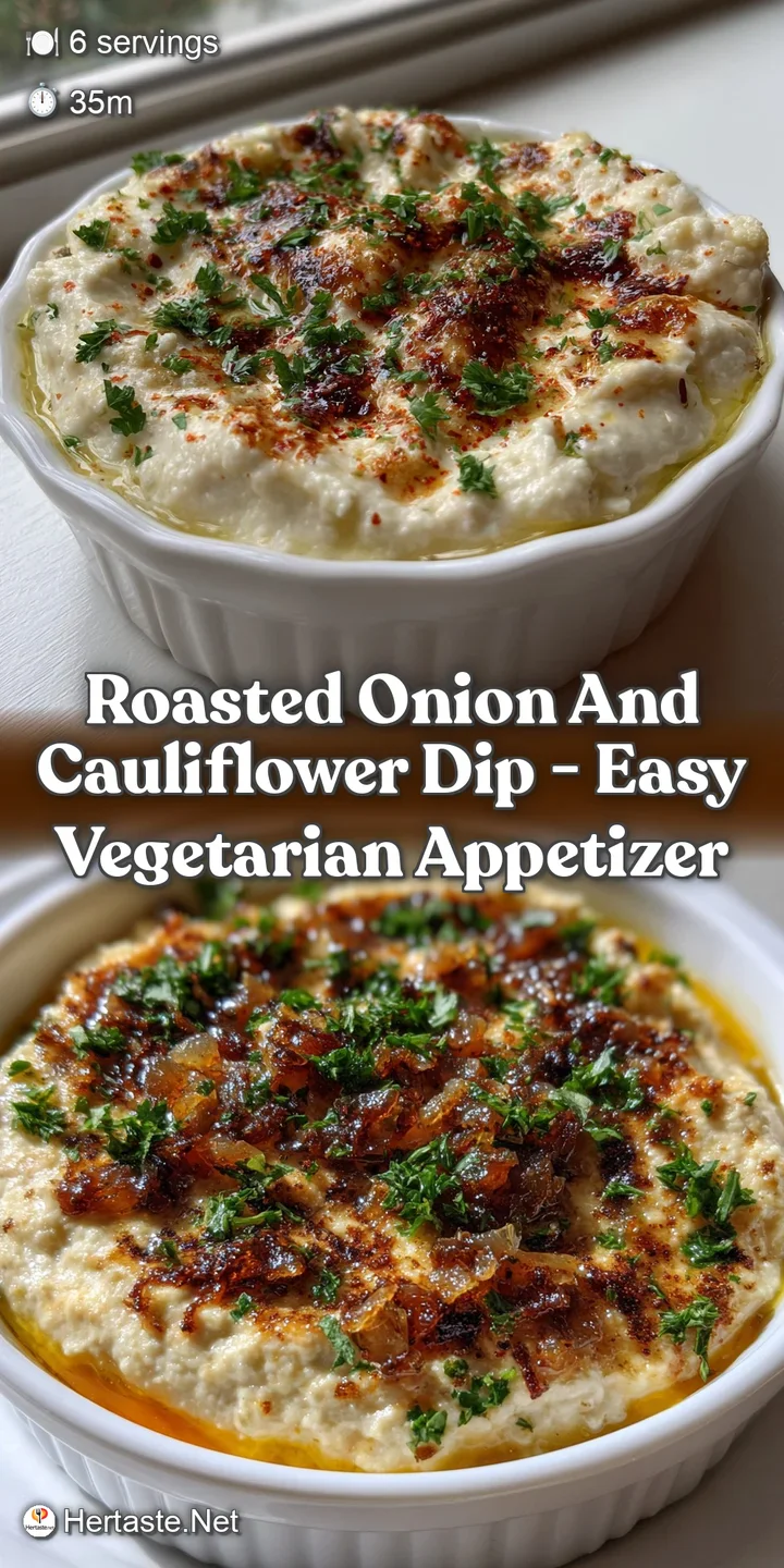 Roasted Onion and Cauliflower Dip - Easy Vegetarian Appetizer