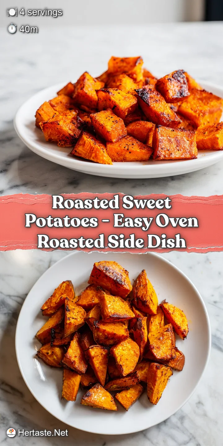 Close-up of tender, roasted sweet potato pieces with a soft, slightly crispy exterior.