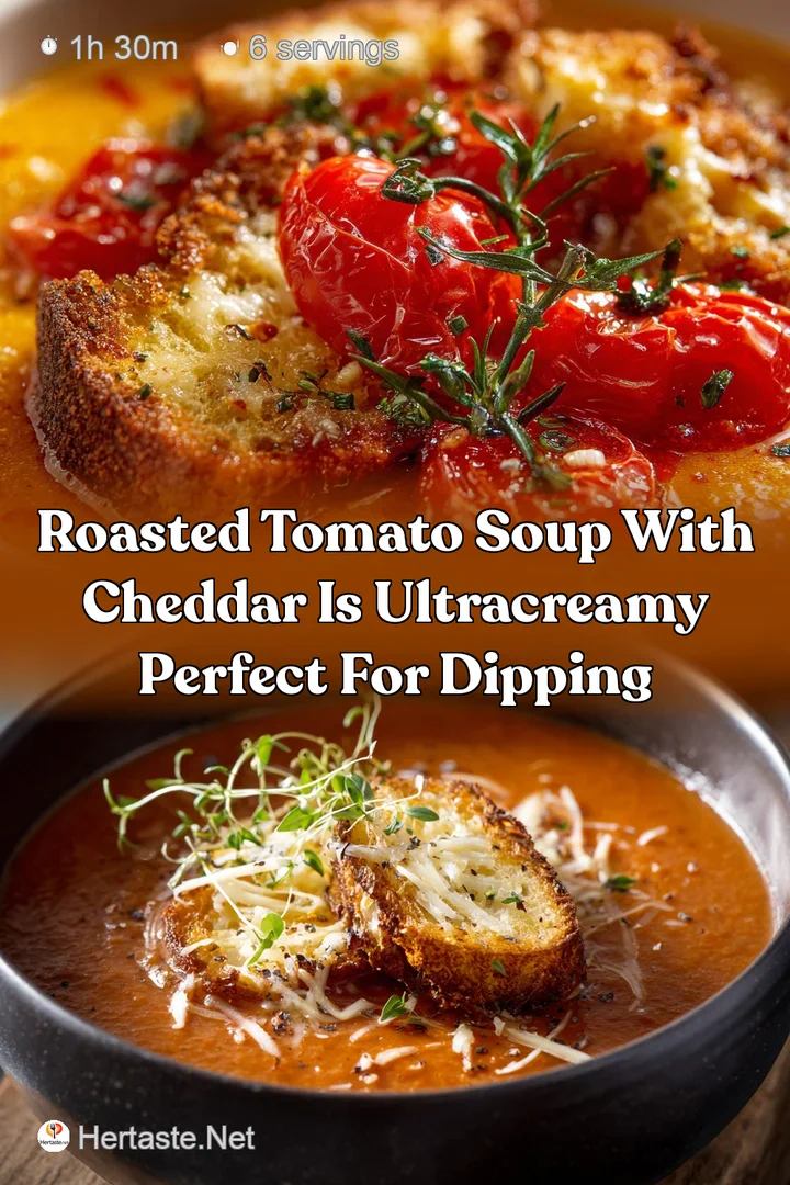 Roasted Tomato Soup with Cheddar is UltraCreamy Perfect for Dipping