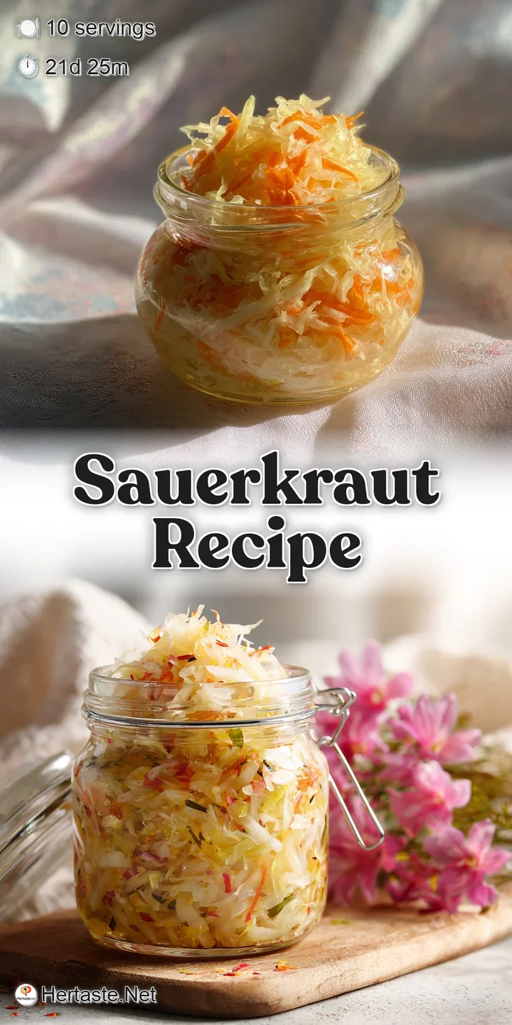 Close-up shows the subtle color variations in the sauerkraut. Slightly damp, tightly packed, showcasing the fermentation p...
