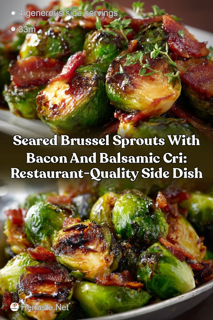 Seared brussel sprouts with bacon and balsamic Cri: Restaurant-Quality Side Dish