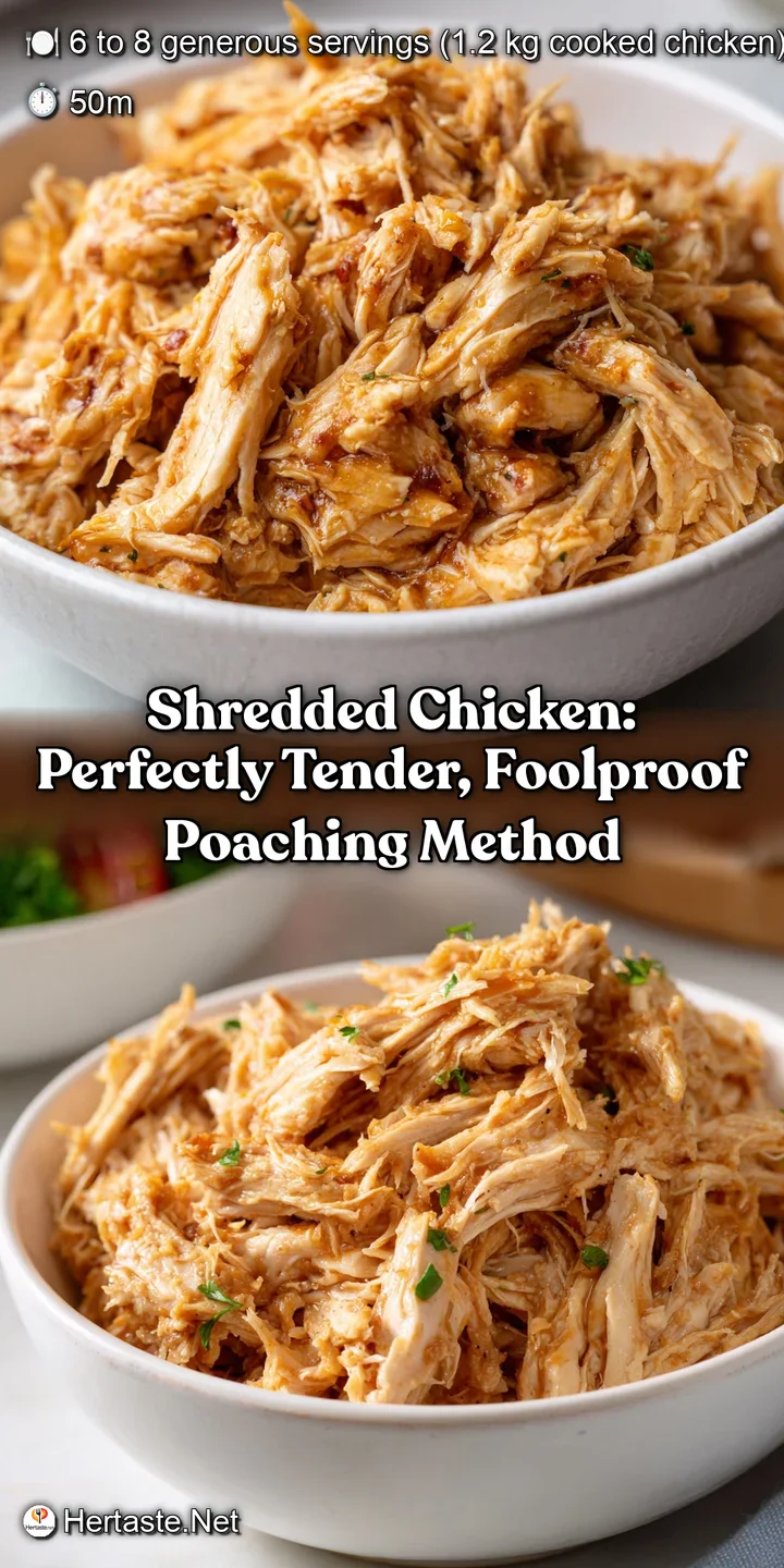 Shredded Chicken: Perfectly Tender Foolproof Poaching Method