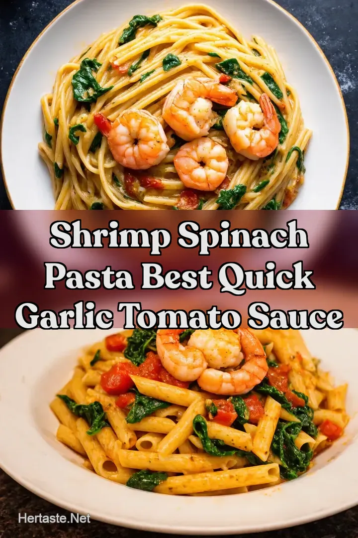 Shrimp Spinach Pasta Best Quick Garlic Tomato Sauce