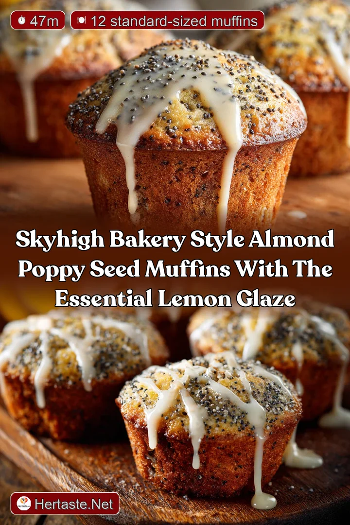 SkyHigh Bakery Style Almond Poppy Seed Muffins with the Essential Lemon Glaze