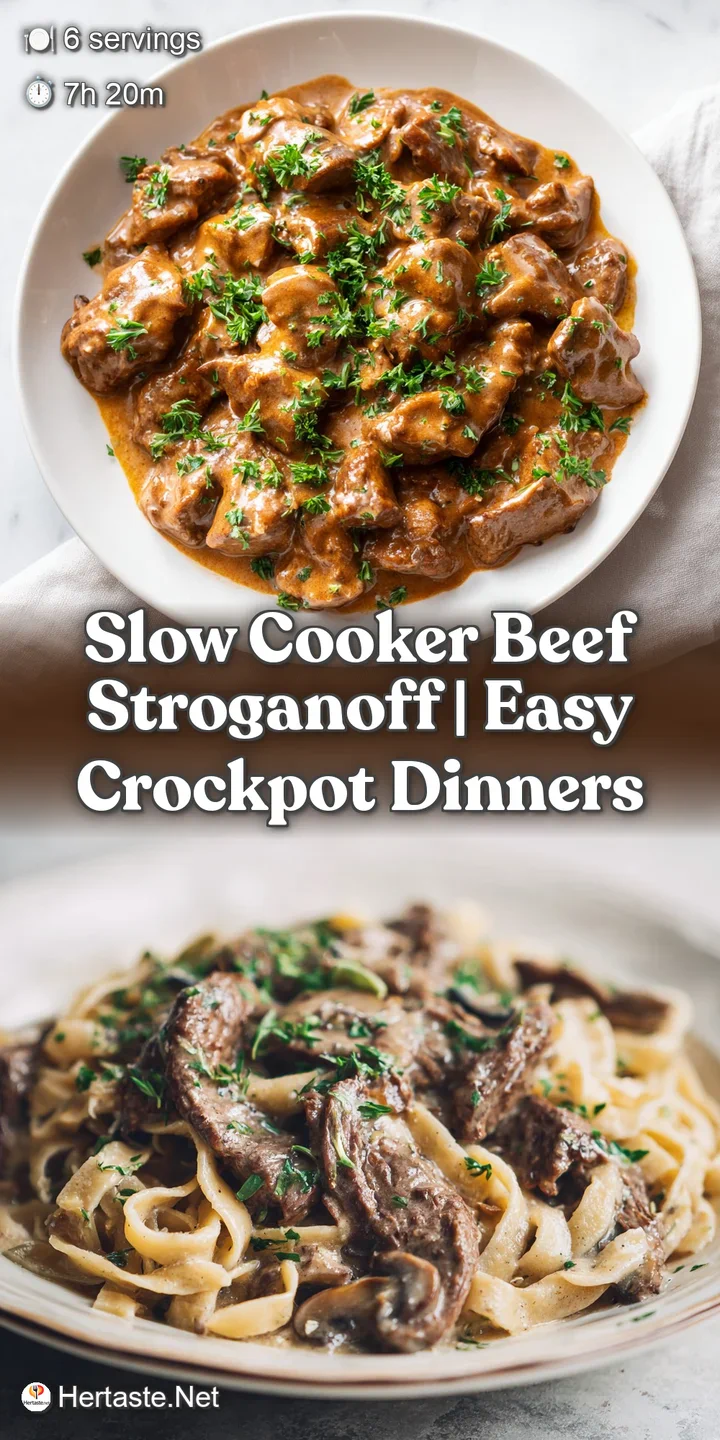 Close-up of succulent, tender beef strips coated in a creamy, mushroom-studded stroganoff sauce.