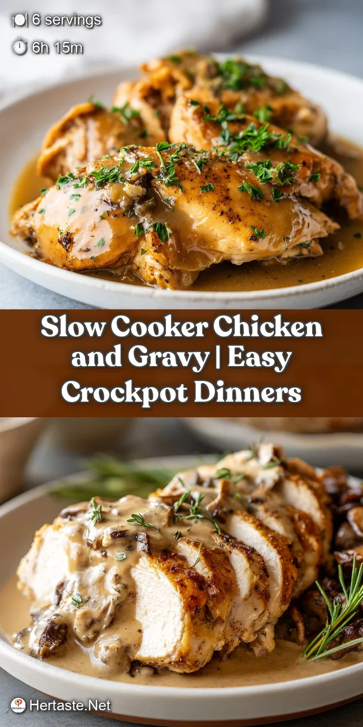 Close-up of fork-tender chicken strands coated in velvety, steaming brown gravy.
