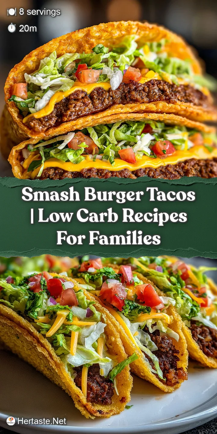 Close-up of a smash burger taco: oozing melted cheese, savory browned beef, and crisp lettuce spilling from a toasted tort...