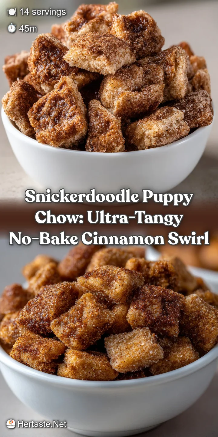 Snickerdoodle Puppy Chow: Ultra-Tangy No-Bake Cinnamon Swirl