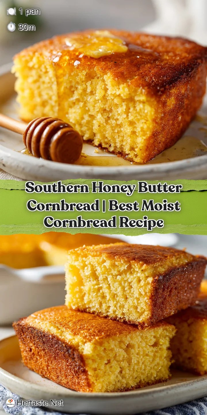 Close-up of fluffy cornbread with a rich, buttery sheen and a tempting golden crust.