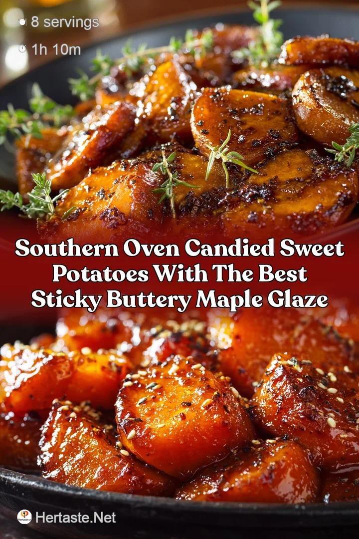 Southern Oven Candied Sweet Potatoes with the Best Sticky Buttery Maple Glaze