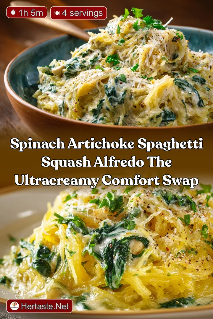 Spinach Artichoke Spaghetti Squash Alfredo The UltraCreamy Comfort Swap