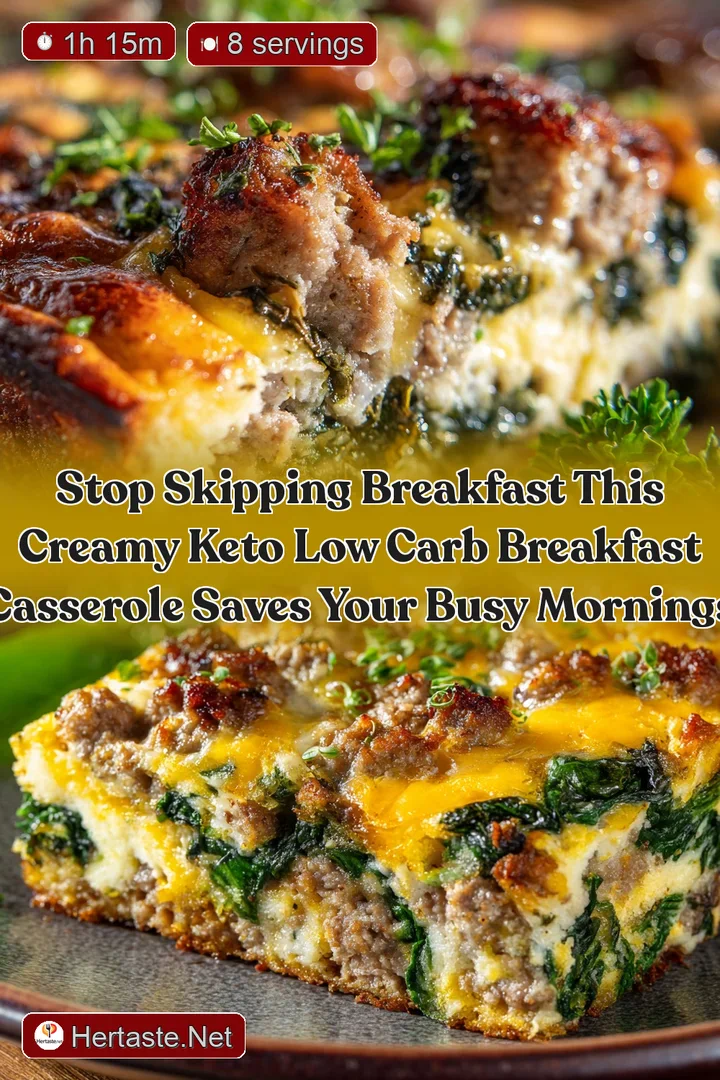Stop skipping breakfast This creamy Keto Low Carb Breakfast Casserole saves your busy mornings