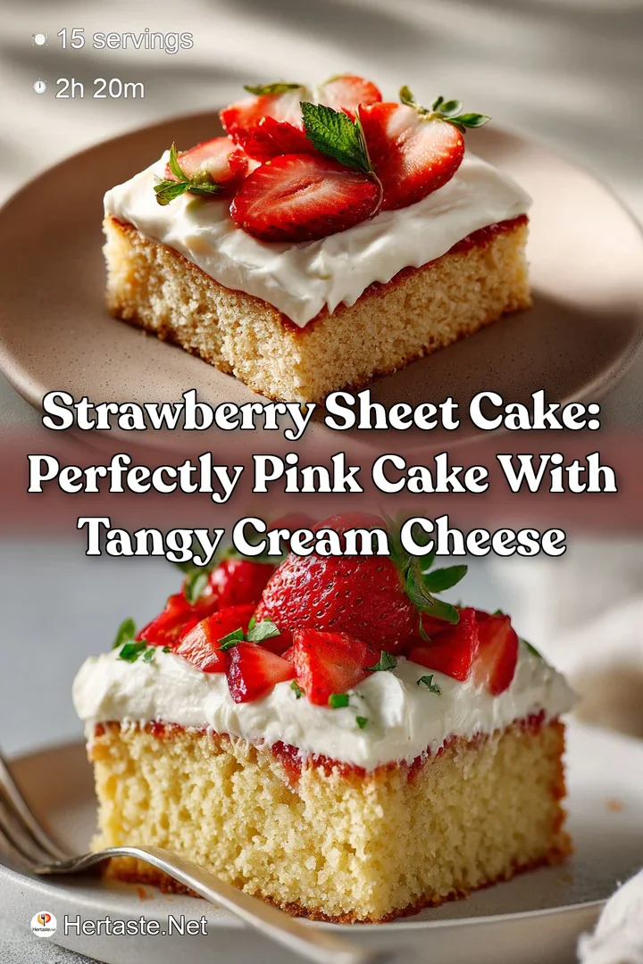 Strawberry Sheet Cake: Perfectly Pink Cake with Tangy Cream Cheese