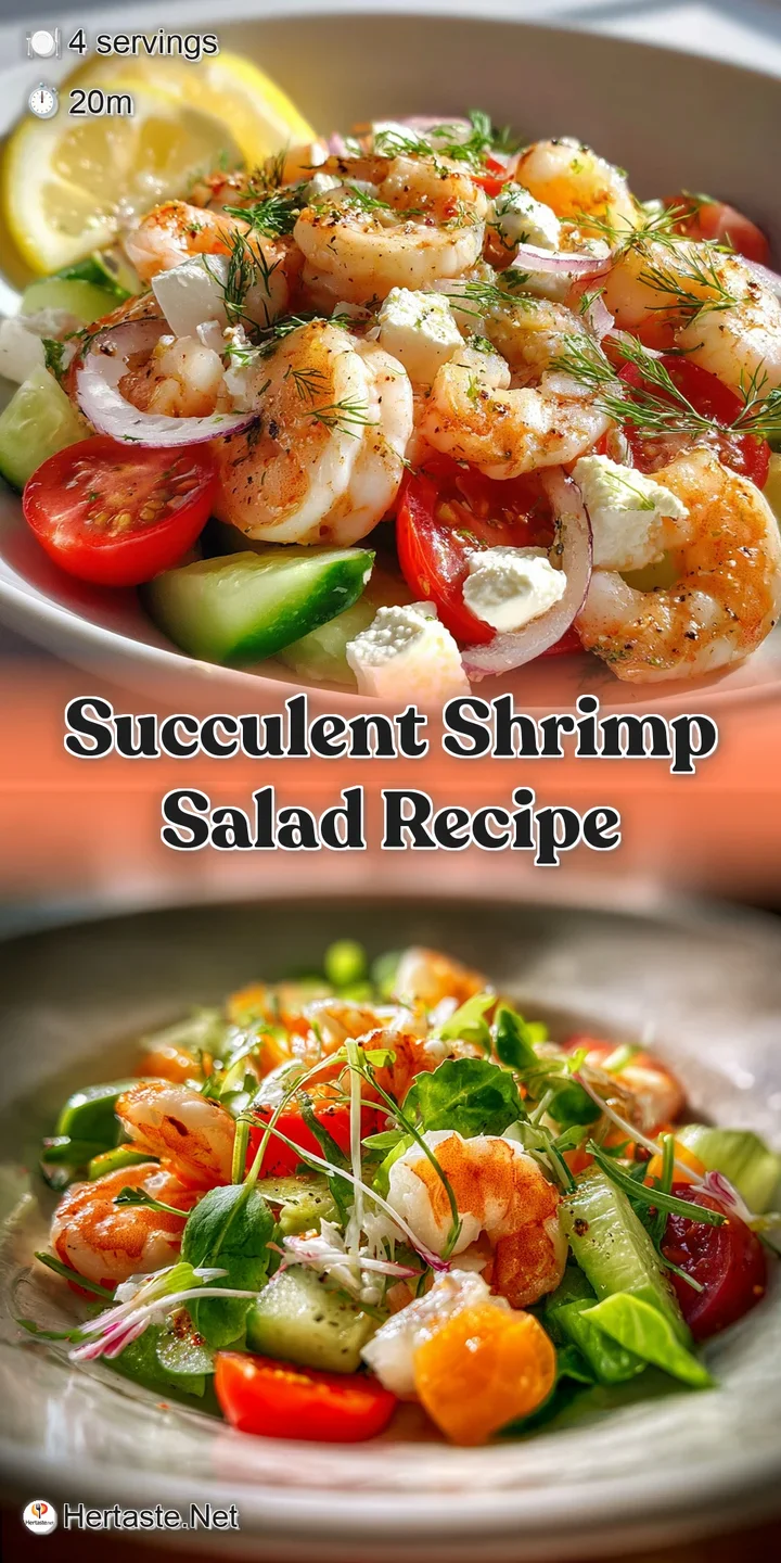 Close-up of plump shrimp coated in a creamy sauce, nestled among vibrant green celery and herbs. Texture looks light, cool...