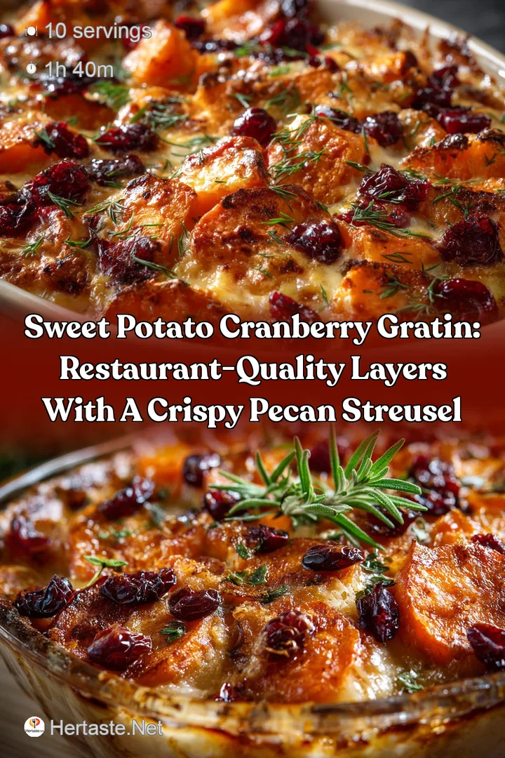 Sweet Potato Cranberry Gratin: Restaurant-Quality Layers with a Crispy Pecan Streusel