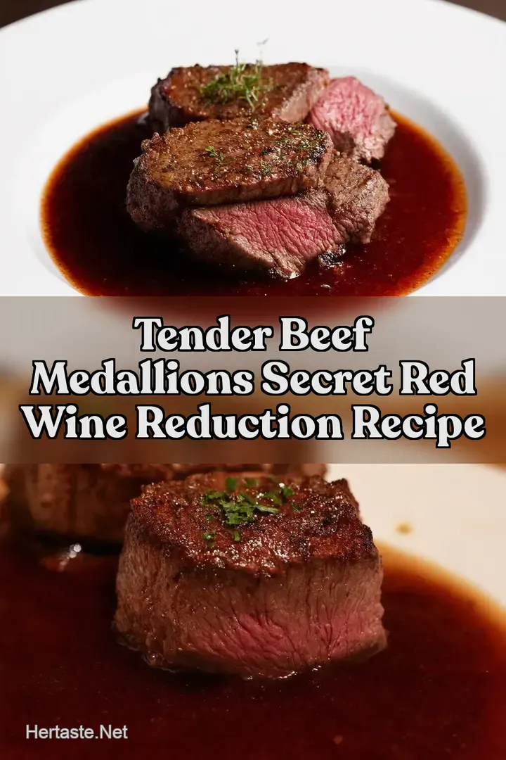 Tender beef medallions Secret Red Wine Reduction Recipe