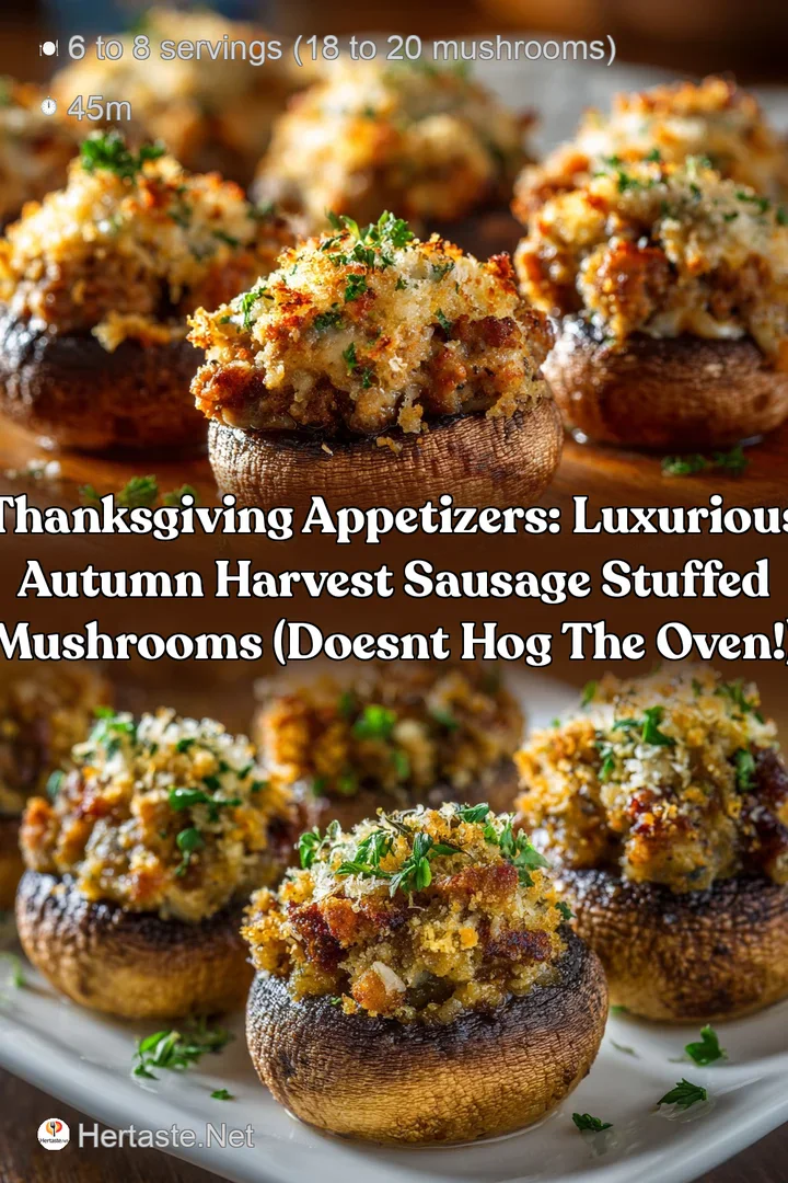 Thanksgiving Appetizers: Luxurious Autumn Harvest Sausage Stuffed Mushrooms (Doesnt Hog the Oven!)