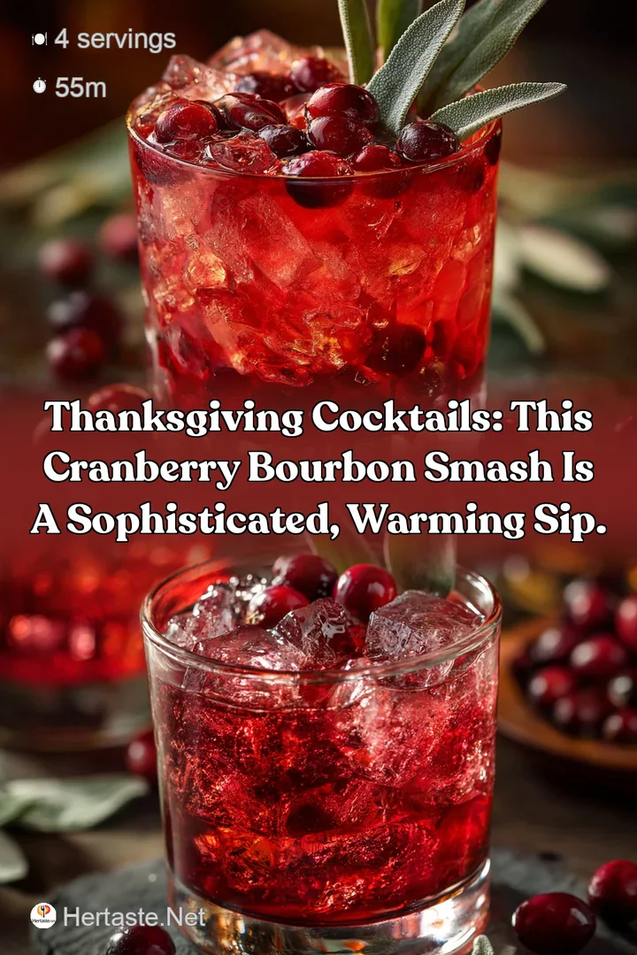 Thanksgiving Cocktails: This Cranberry Bourbon Smash is a sophisticated warming sip.