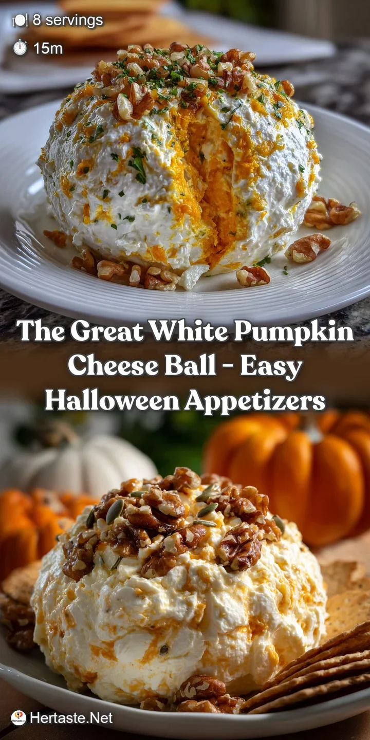 The Great White Pumpkin Cheese Ball - Easy Halloween Appetizers