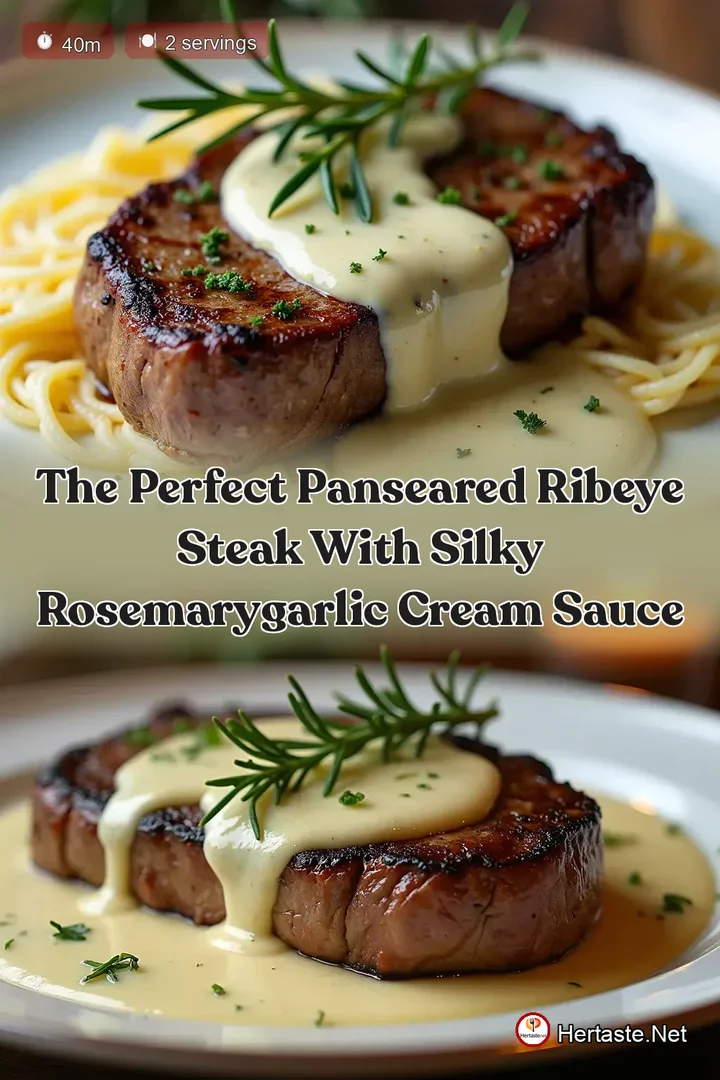 The Perfect PanSeared Ribeye Steak with Silky RosemaryGarlic Cream Sauce
