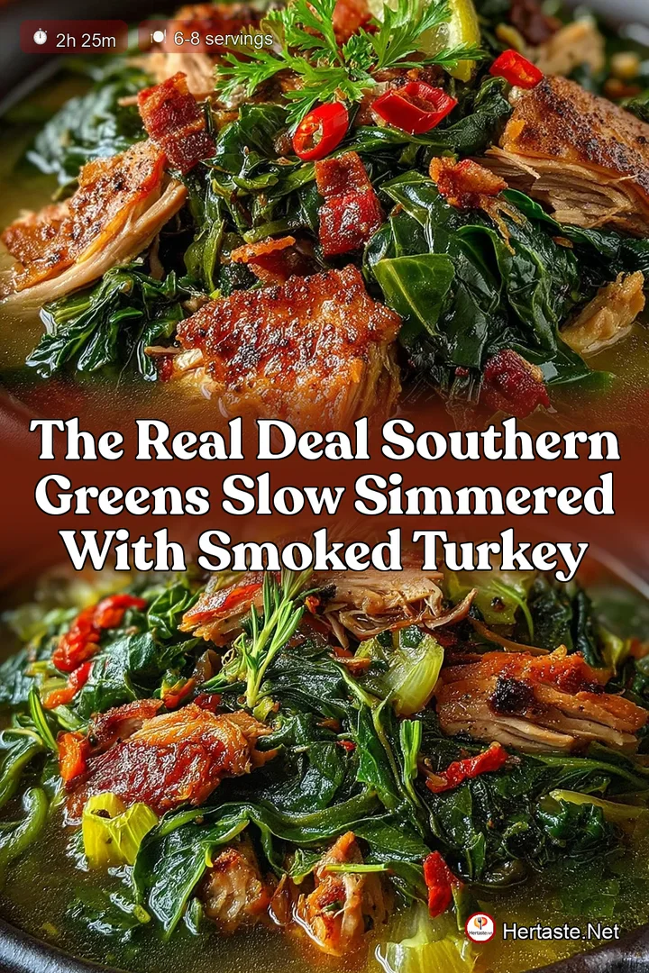 The Real Deal Southern Greens Slow Simmered With Smoked Turkey