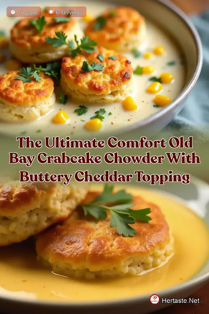 The Ultimate Comfort Old Bay Crabcake Chowder with Buttery Cheddar Topping