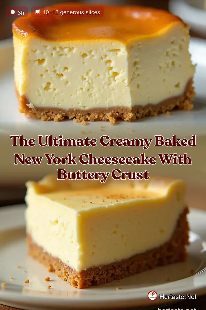 The Ultimate Creamy Baked New York Cheesecake with Buttery Crust
