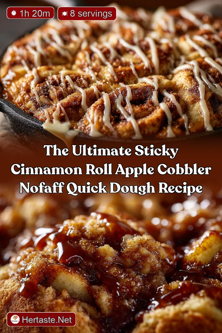 The Ultimate Sticky Cinnamon Roll Apple Cobbler NoFaff Quick Dough Recipe
