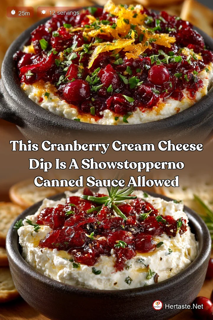 This Cranberry Cream Cheese Dip is a showstopperno canned sauce allowed
