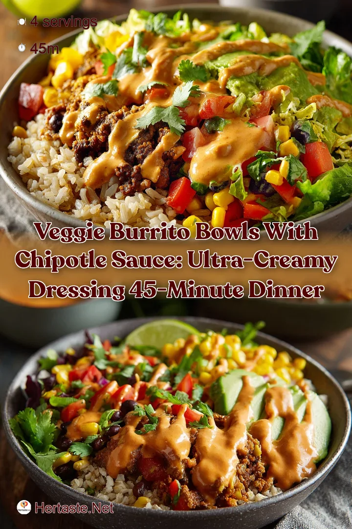 Veggie Burrito Bowls with Chipotle Sauce: Ultra-Creamy Dressing 45-Minute Dinner