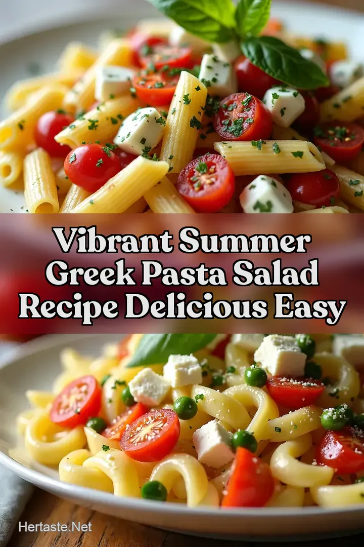 Vibrant Summer Greek Pasta Salad Recipe Delicious Easy