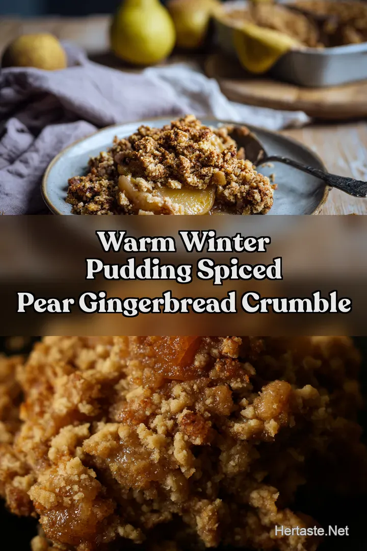 Warm winter pudding Spiced Pear Gingerbread Crumble