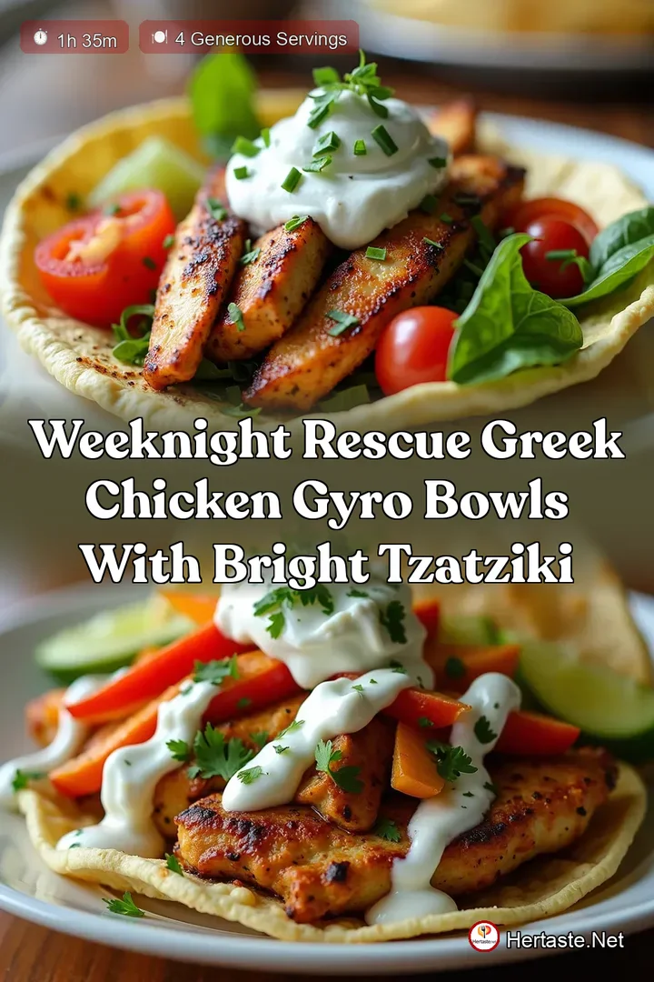 Weeknight Rescue Greek Chicken Gyro Bowls with Bright Tzatziki